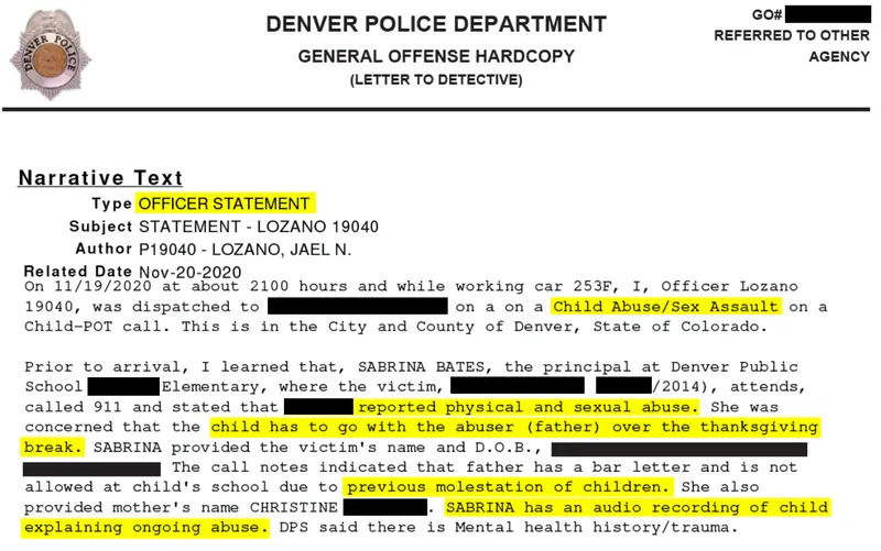20230807 parental alienation visual evidence bates officer statement 1
