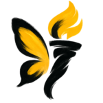 invōk.io logo - painted liberty butterfly