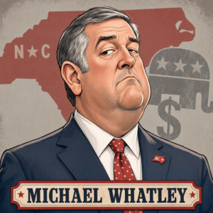 invōk Endorses Shannon Bray for North Carolina U.S. Senate, over Whatley and Cooper 2 Editorial caricature illustration of Michael Whatley