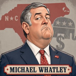 Editorial caricature illustration of Michael Whatley